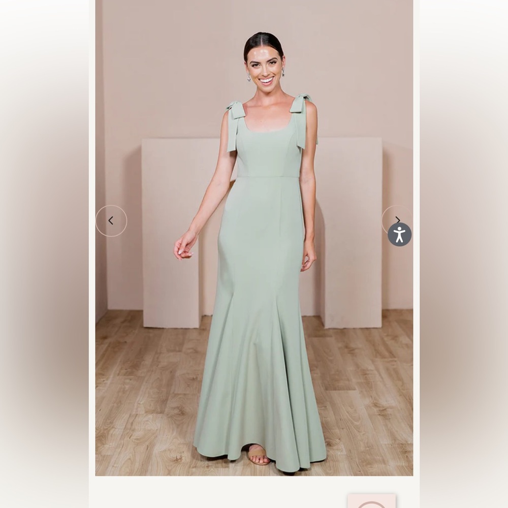 NWT Revelry Nicole Crepe Dress in Silver Sage